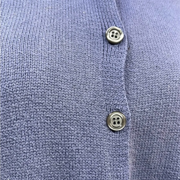 TWEEDS BRAND Cotton Button Front Cardigan LAVENDER SWEATER MED 1980s - Picture 5 of 7